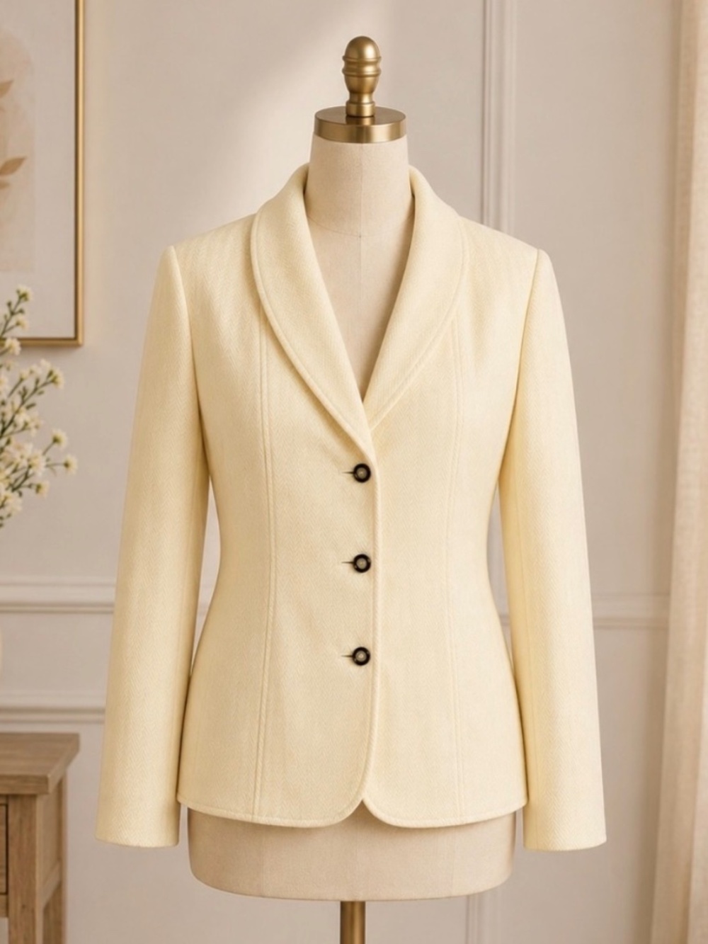 Tahari Arthur S. Levine Butter Yellow Chevron Blazer XXL
